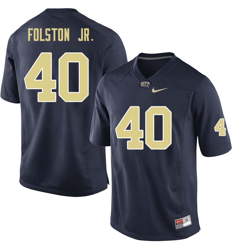 Men #40 James Folston Jr. Pittsburgh Panthers College Football Jerseys Sale-Navy